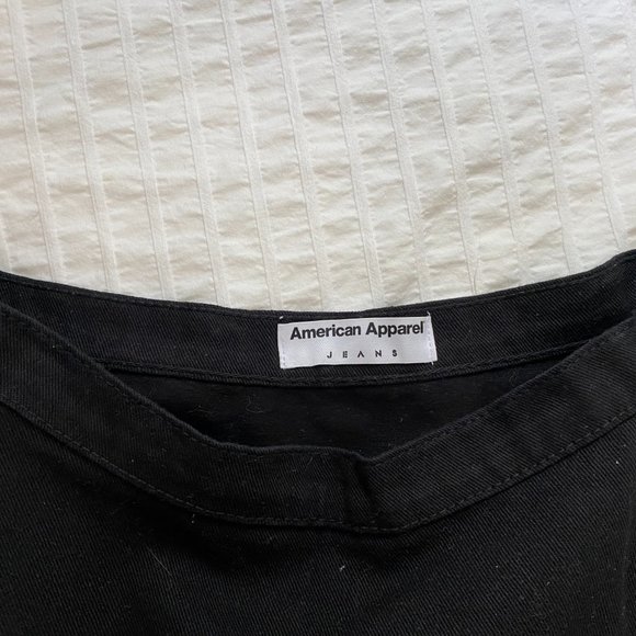 BLACK AMERICAN APPAREL DENIM CIRCLE SKIRT - Picture 2 of 4